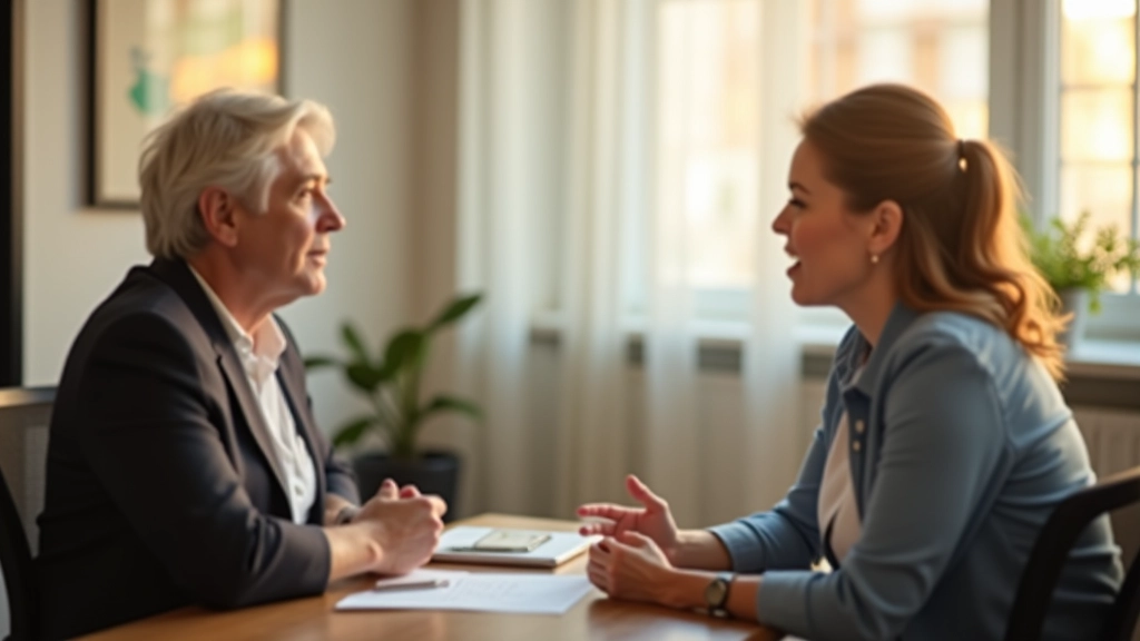 Pre-retirement coaching consultation in comfortable professional setting